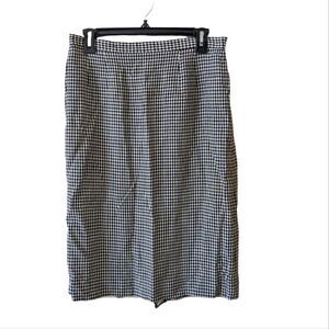 Vintage Liz Claiborne Gingham Black and White Midi Skirt Size‎ 14